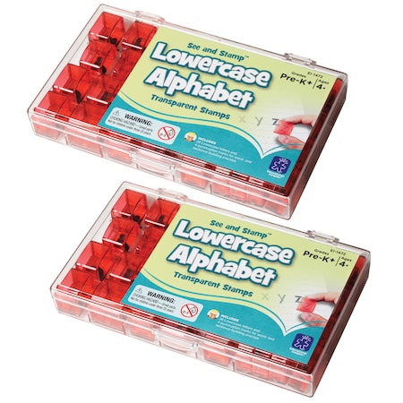 Educational Insights See and Stamp Lowercase Alphabet Transparent Stamps, 5/8in, PK2 1472